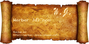 Werber János névjegykártya